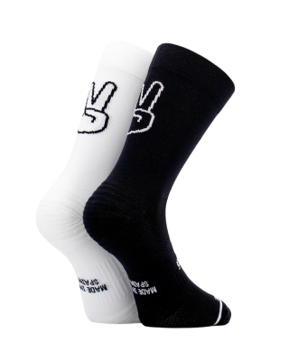 Ponožky SPORCKS Up Black&White - RUNNING SOCKS